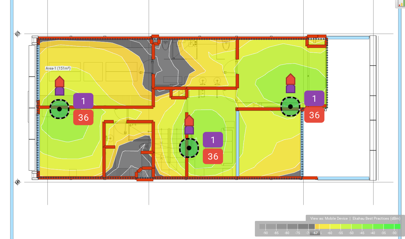 Mapa de calor WiFi planta alta