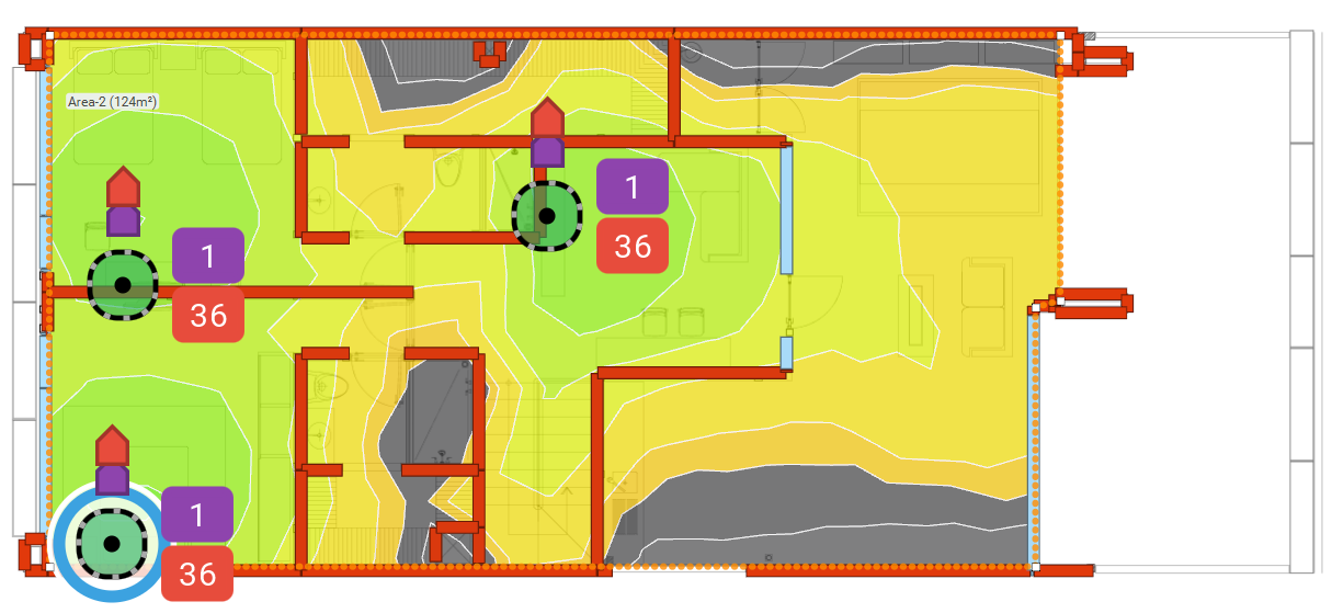 Mapa de calor WiFi roof